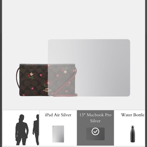 Coach Anna Foldover Clutch Crossbody In Signature Canvas W/Heart Petal Print - Picture 8 of 13